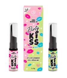Gels pour Sexe Oral Fraise & Menthe  Flirty Kiss 2×8 gr Secret Play